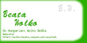 beata wolko business card